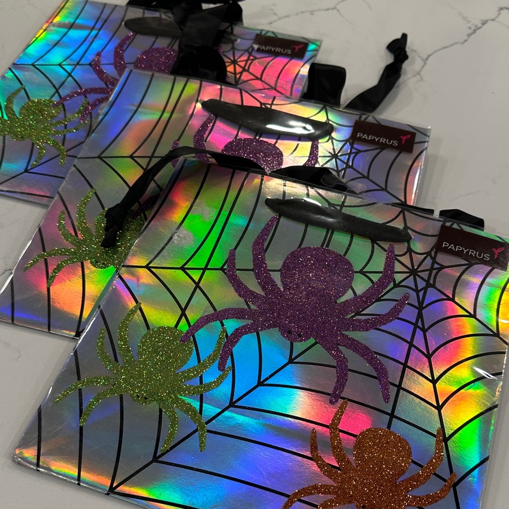 Papyrus Glittery Spider Holographic Bags bundle of 3